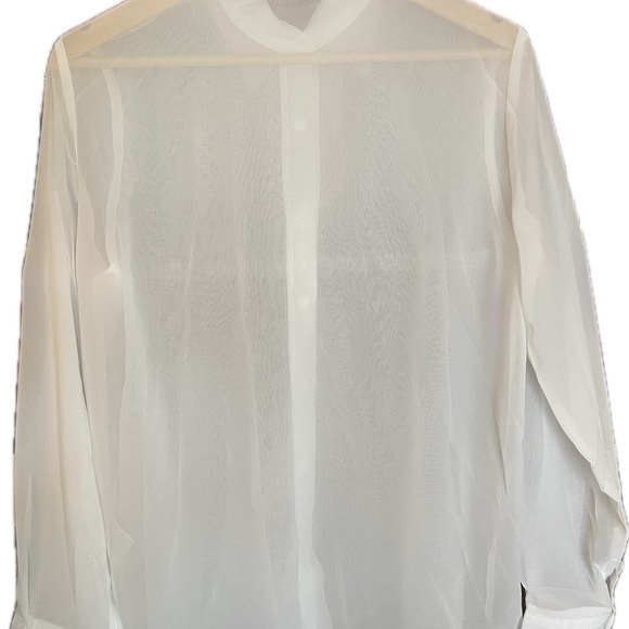 NEW! Sheer white button down shirt - Picture 3 of 6
